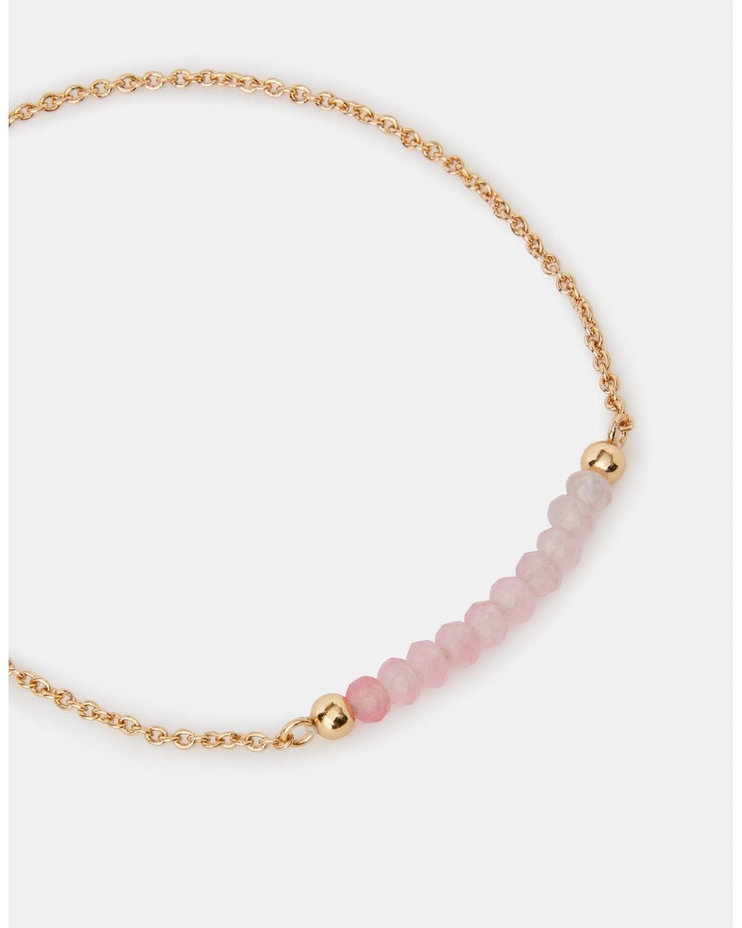 Accessorize Natural 14Ct-Plated Quartz Healing Stone Beaded Bracelet