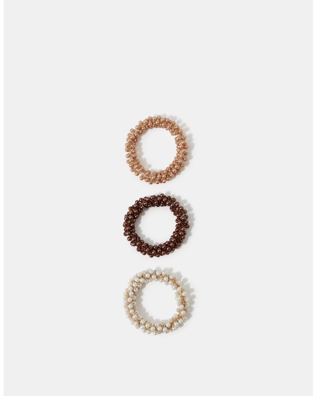 Accessorize White 3-Pack Pearl Hair Scrunchies