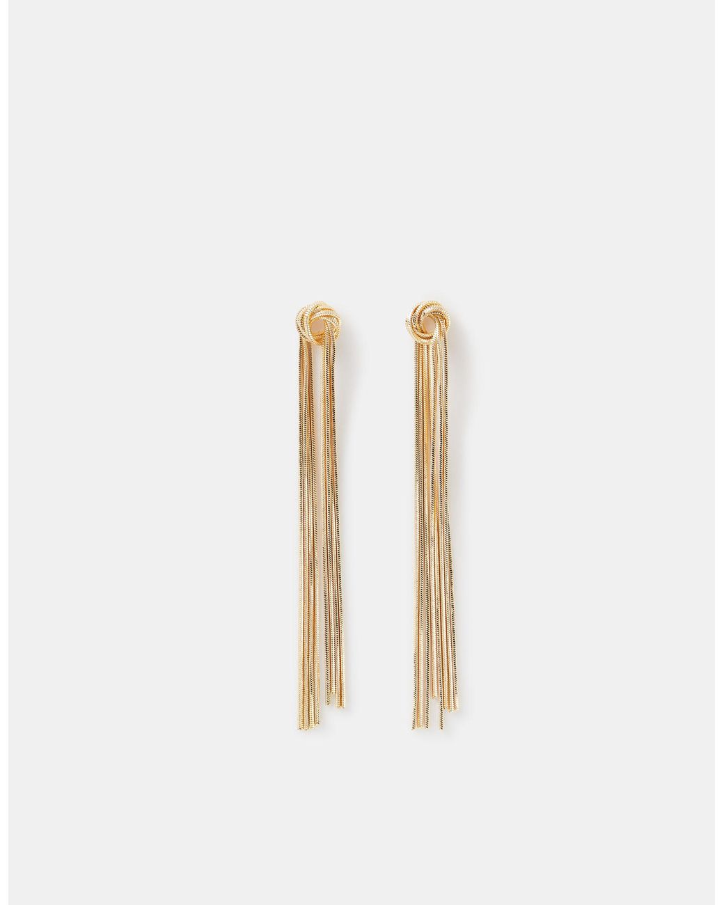 Accessorize Natural Slinky Knot Drop Earrings