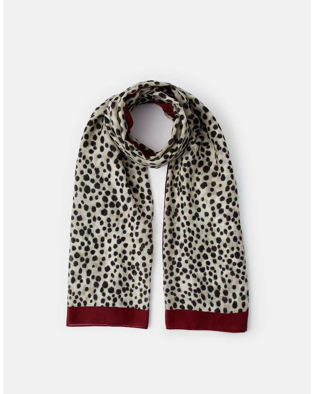 Accessorize Red Lightweight Animal Print Scarf