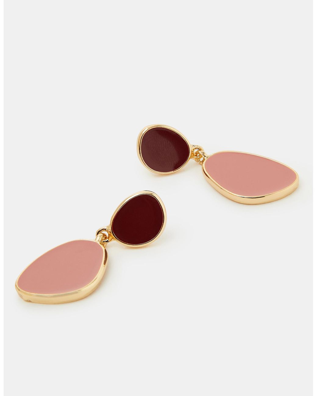 Accessorize Pink Enamel Drop Earrings