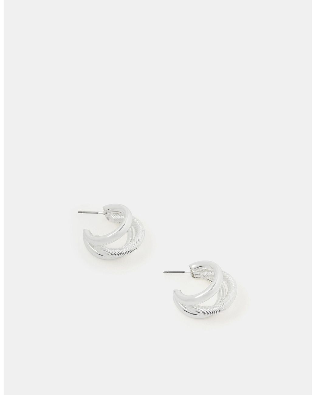 Accessorize White Triple Hoop Earrings
