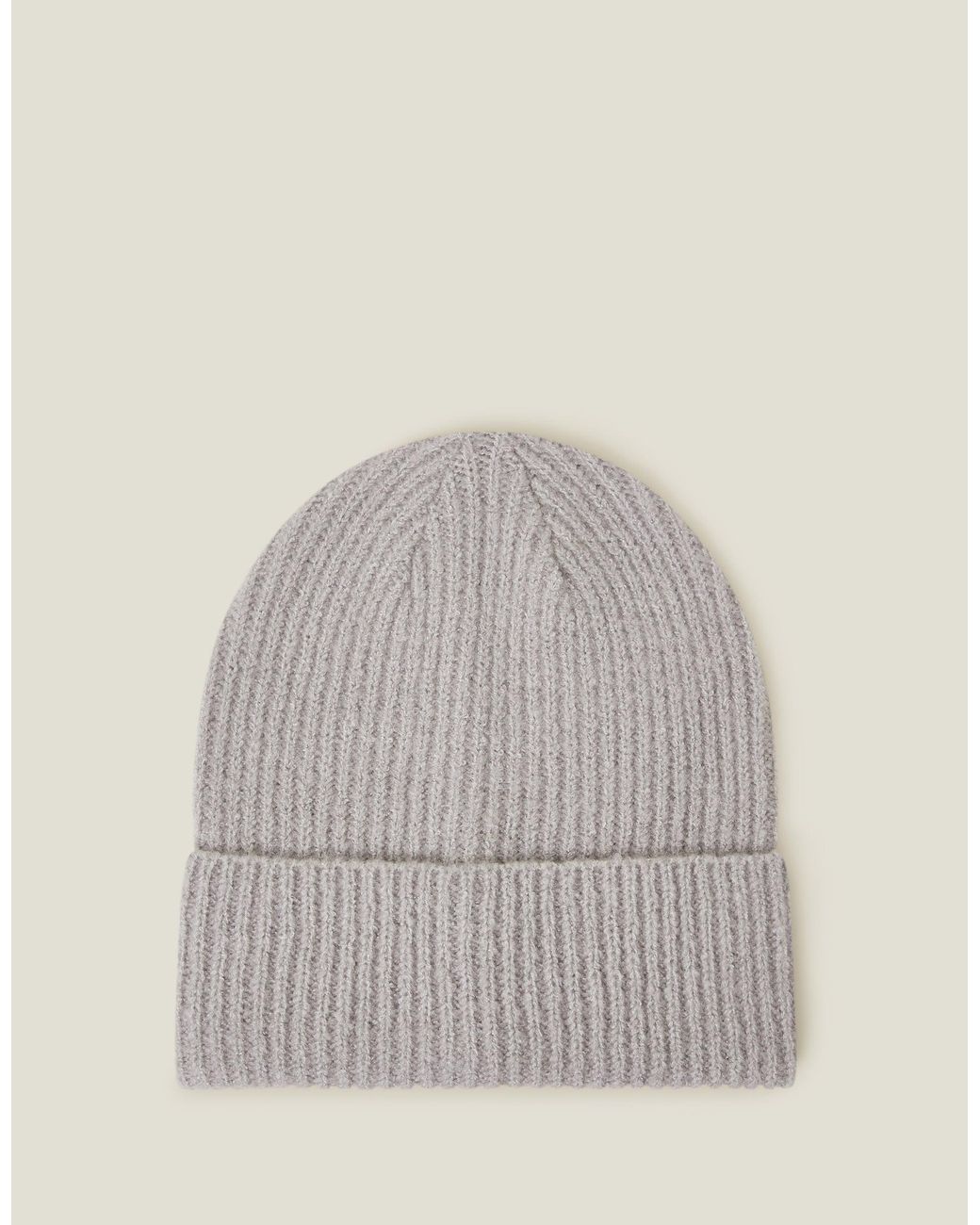 Accessorize Gray Classic Knitted Acrylic Soho Beanie Hat