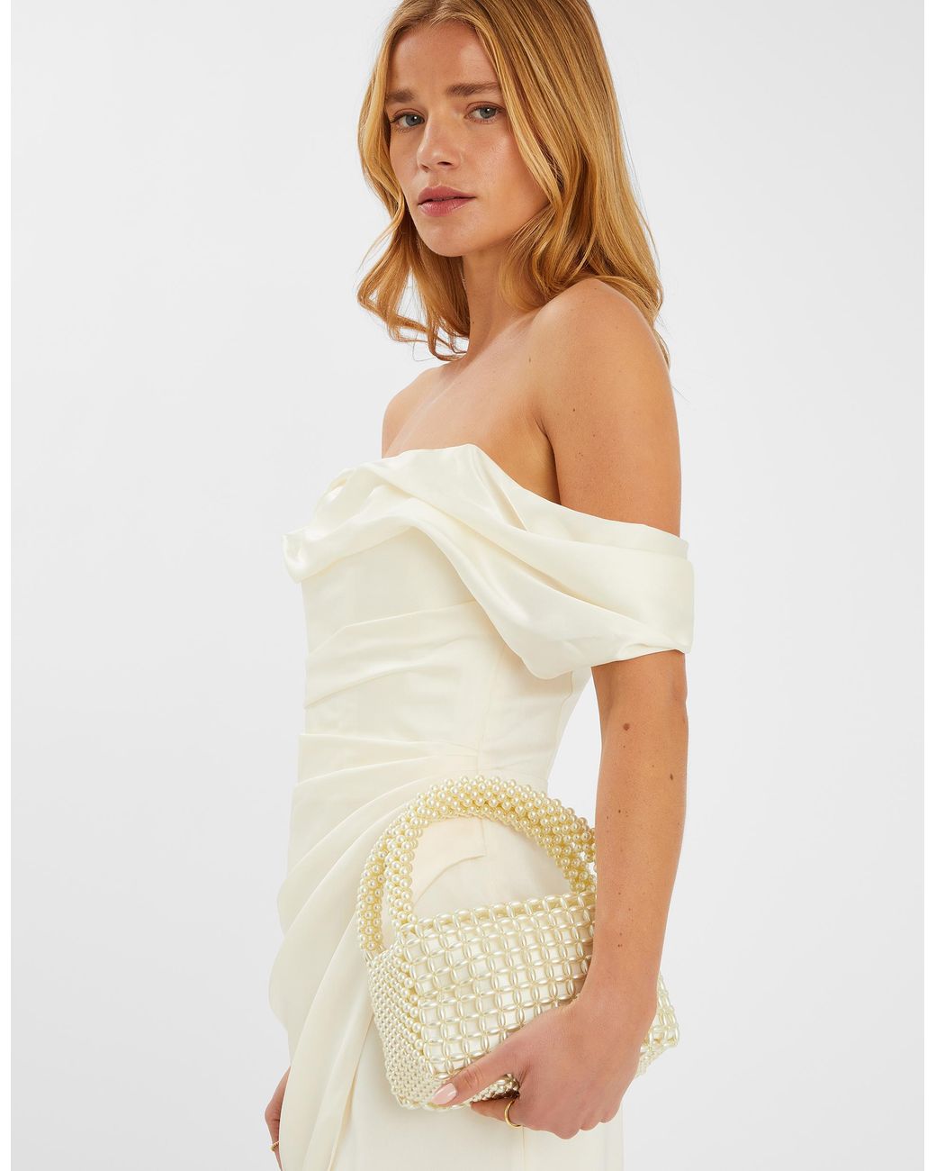 Accessorize White Pearl Bridal Handbag