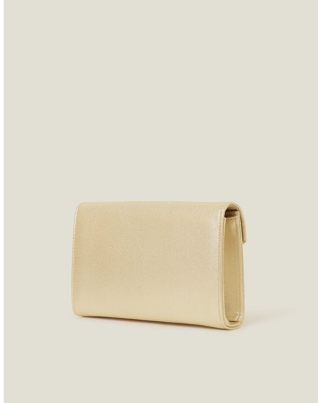 Accessorize Natural Metallic Envelope Clutch Bag