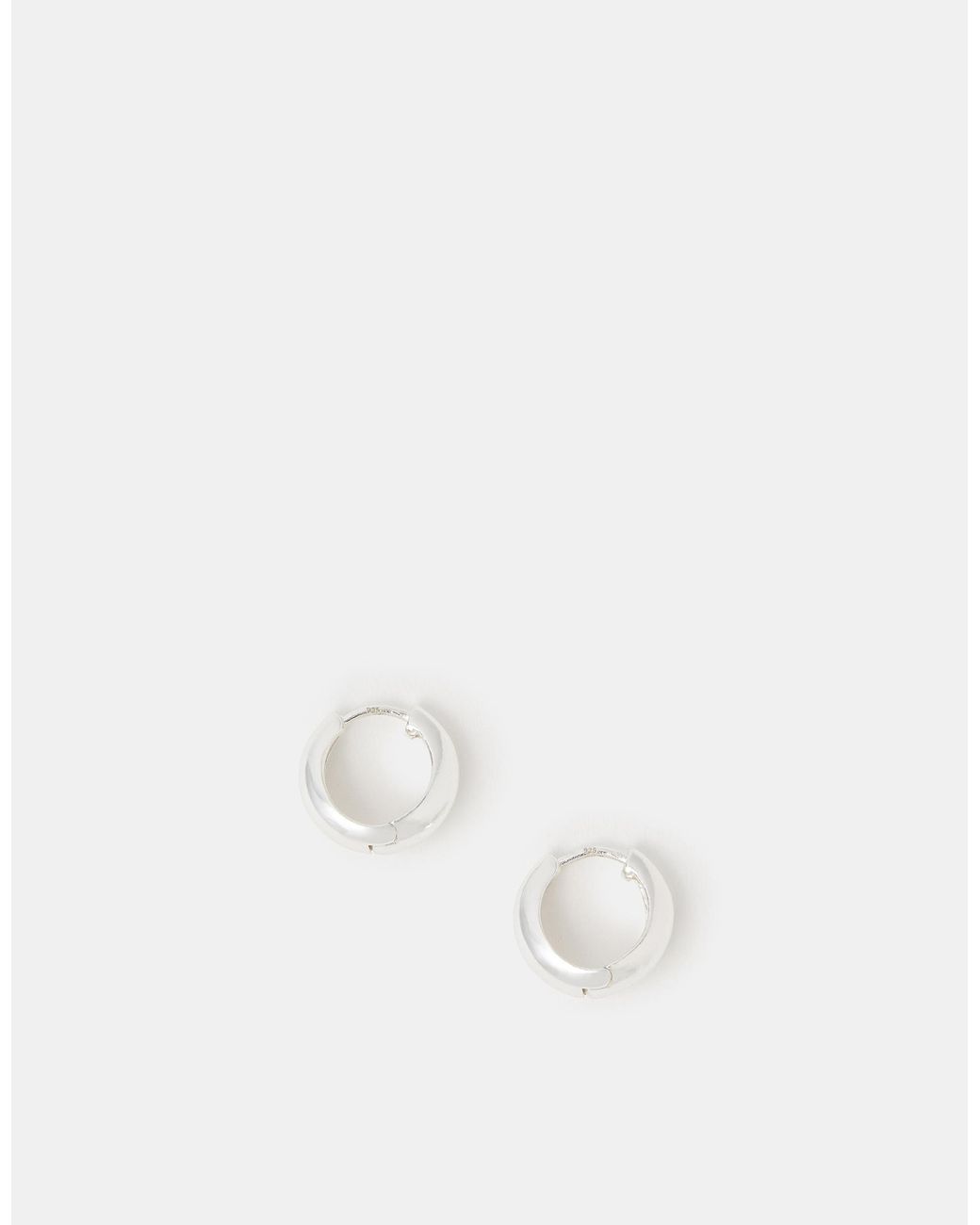 Accessorize White Sterling Chunky Hoop Earrings
