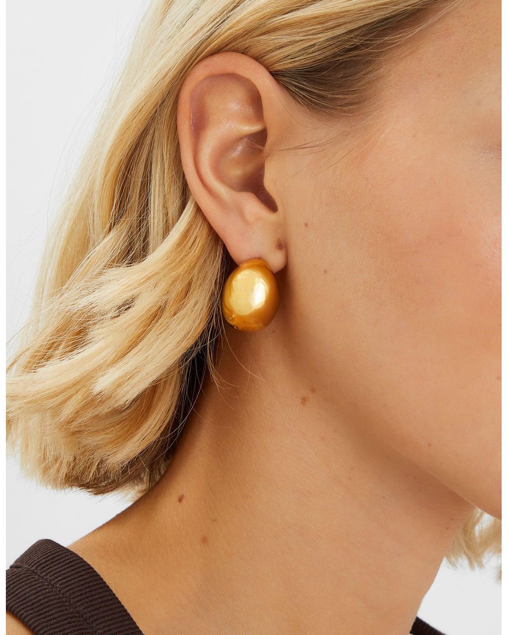 Accessorize Metallic 14Ct-Plated Chunky Dome Hoop Earrings