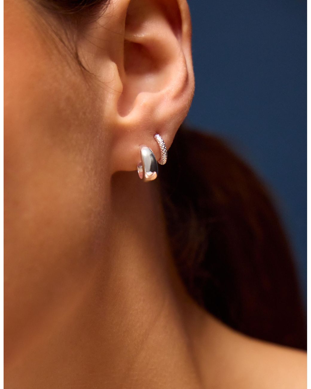 Accessorize White 3-Pack Sterling-Plated Mini Hoop Earrings