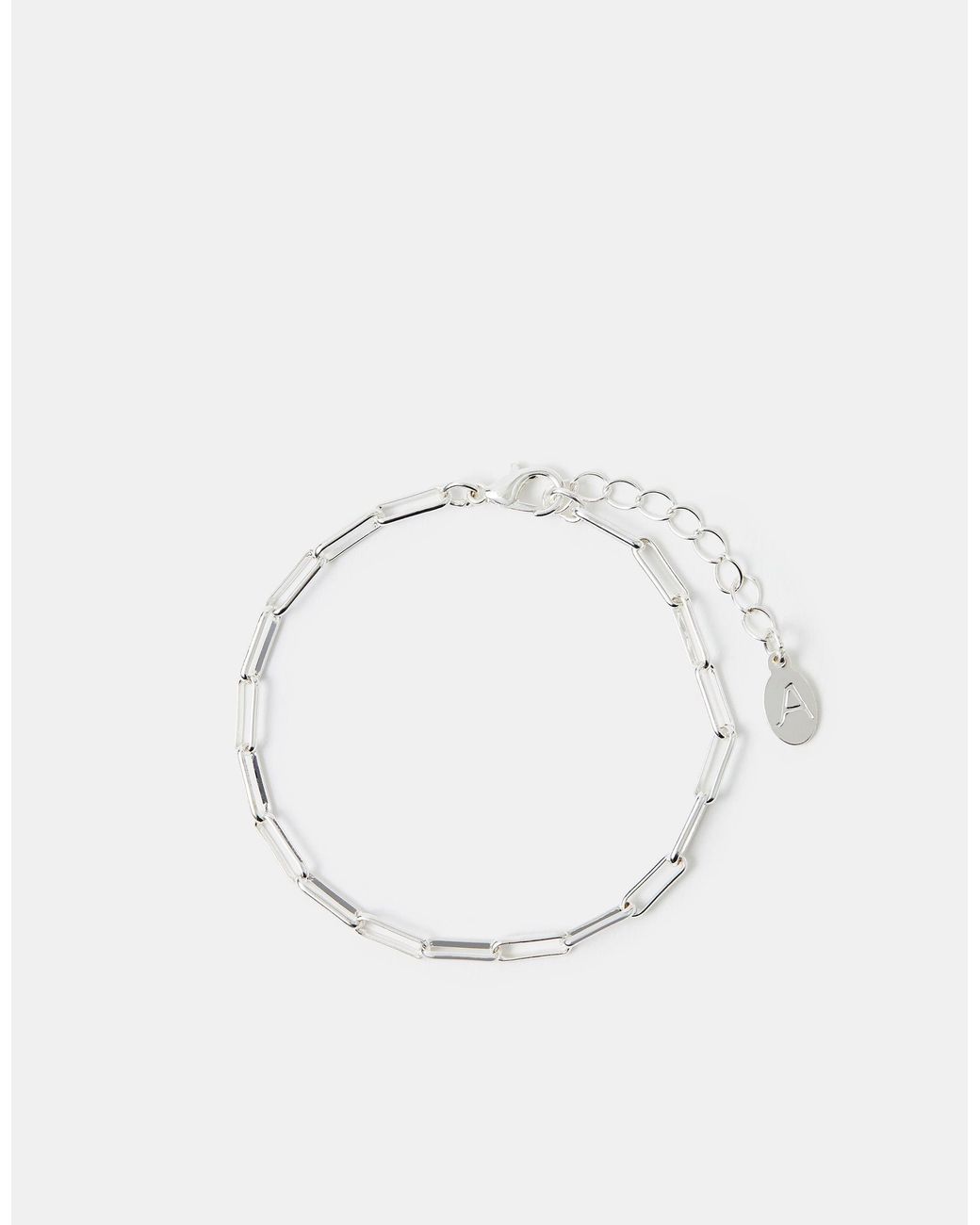 Accessorize White Paperclip Chain Bracelet