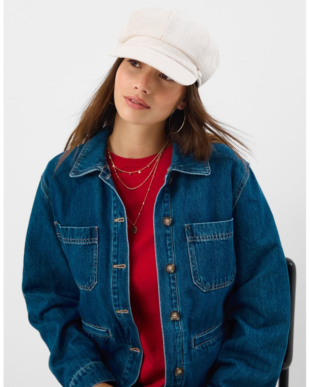 Accessorize White Woven City Baker Boy Hat