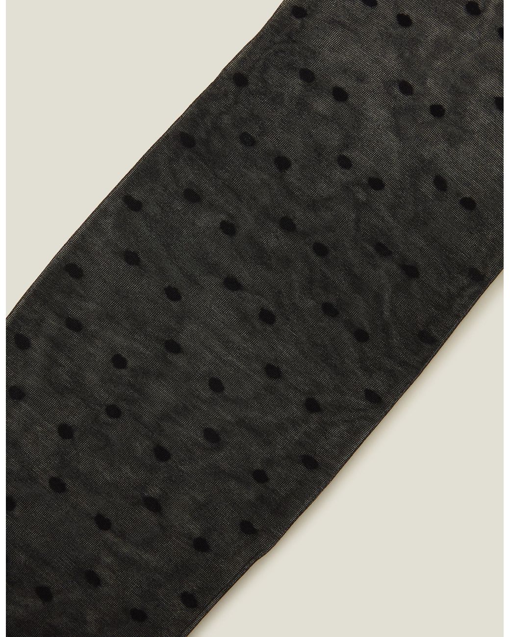 Accessorize Black Cotton Pinspot Tights
