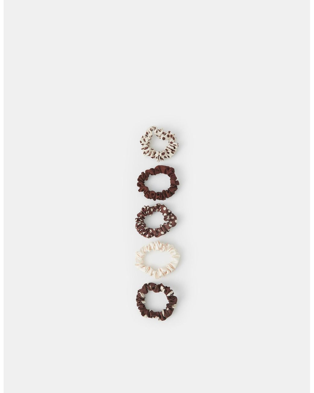 Accessorize White 5-Pack Polka Dot Satin Hair Scrunchies