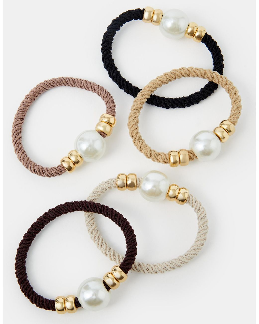 Accessorize Black 5-Pack Pearl Cord Hair Bands