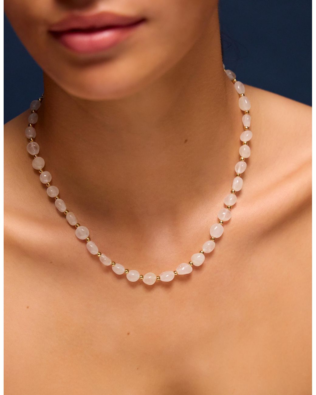 Accessorize White 14Ct-Plated Cloudy Quartz Necklace