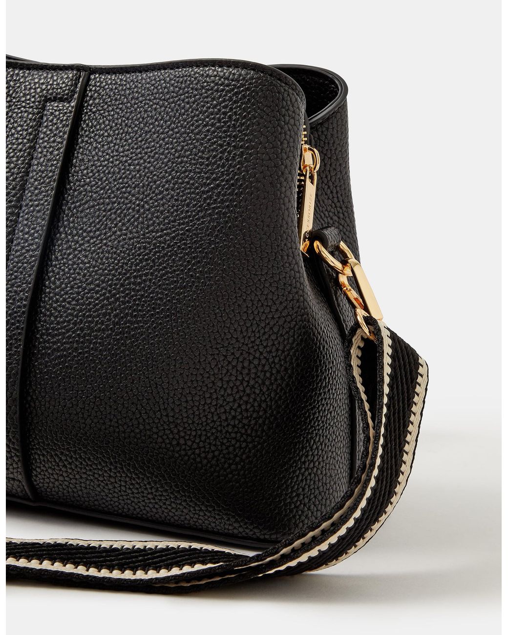 Accessorize Black Webbing Strap Crossbody Bag