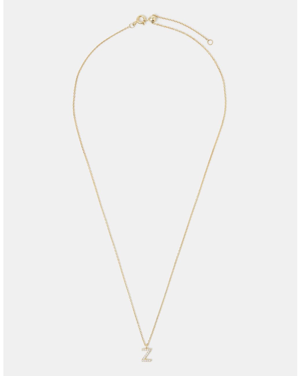 Accessorize Natural Lab Grown Diamond Pavé Initial Pendant Necklace 9Ct