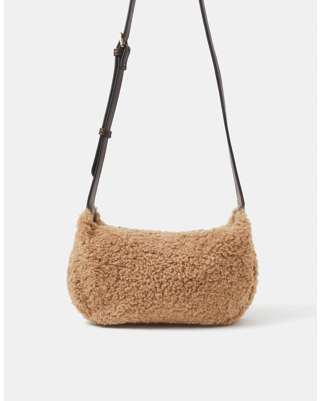 Accessorize White Faux Shearling Crossbody Bag