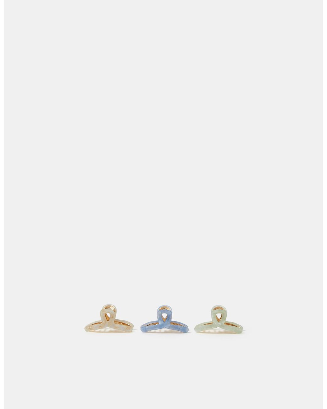 Accessorize Natural 3-Pack Mini Twist Claw Clips