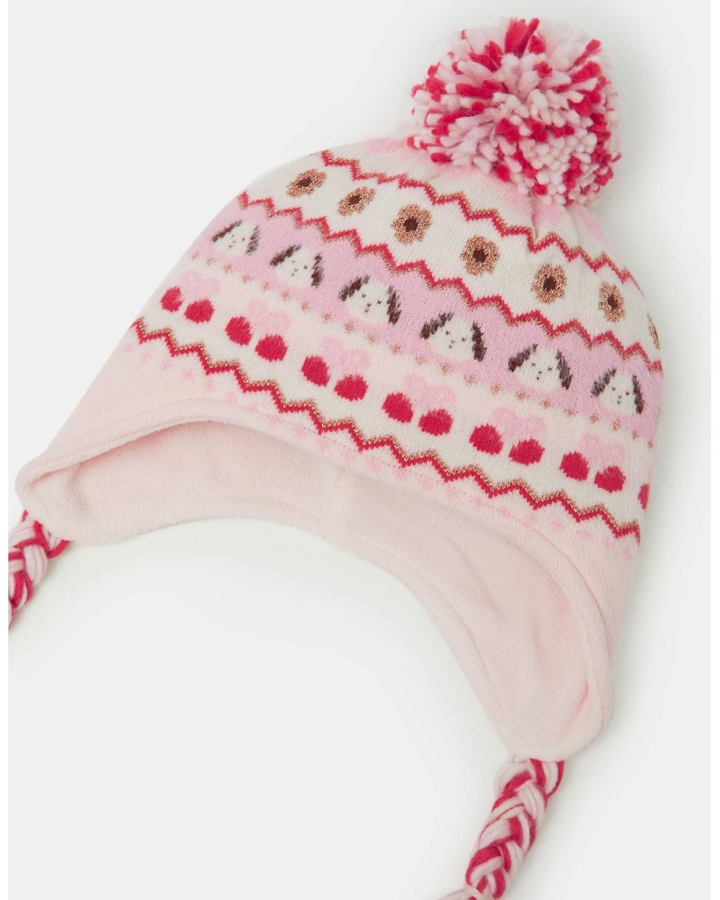 Accessorize Pink Dog Fair Isle Trapper Hat