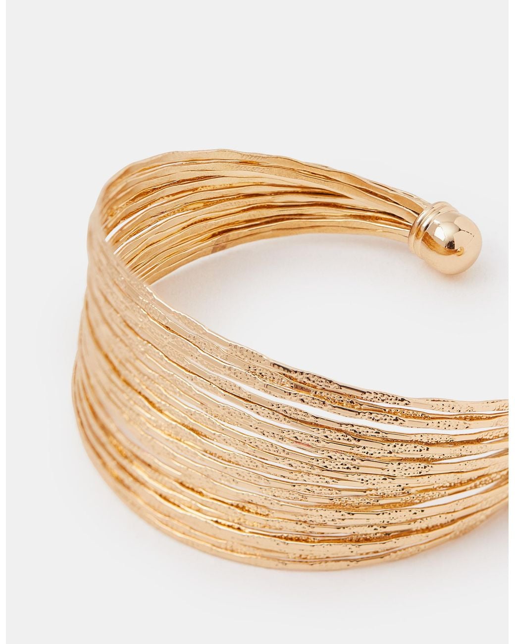 Accessorize Metallic Textured Wide Cuff Bracelet