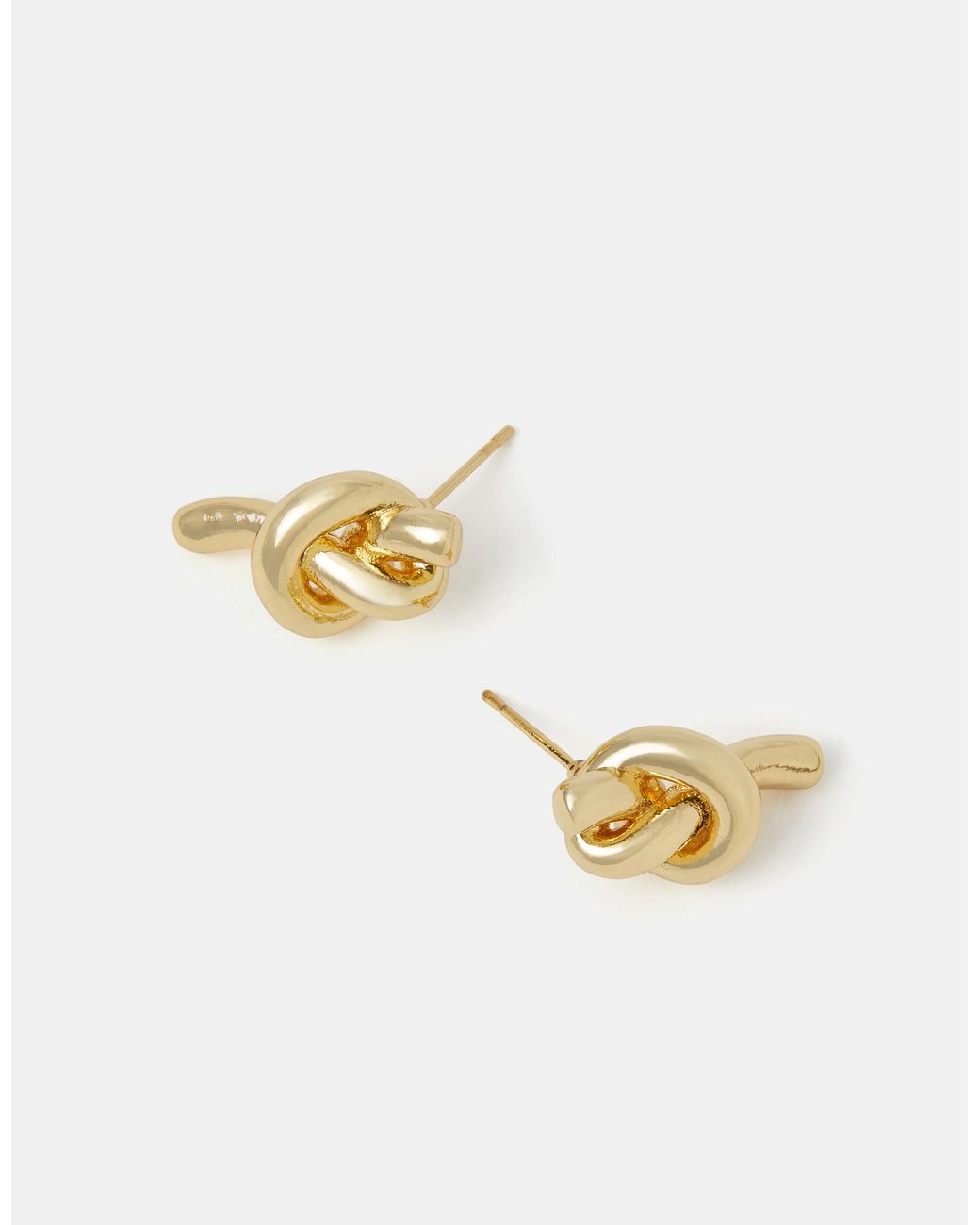 Accessorize Metallic 14Ct-Plated Knot Stud Earrings