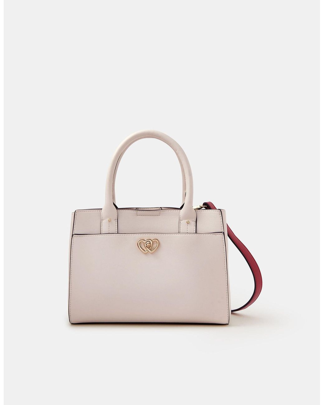 Accessorize White Double Heart Crossbody Handbag