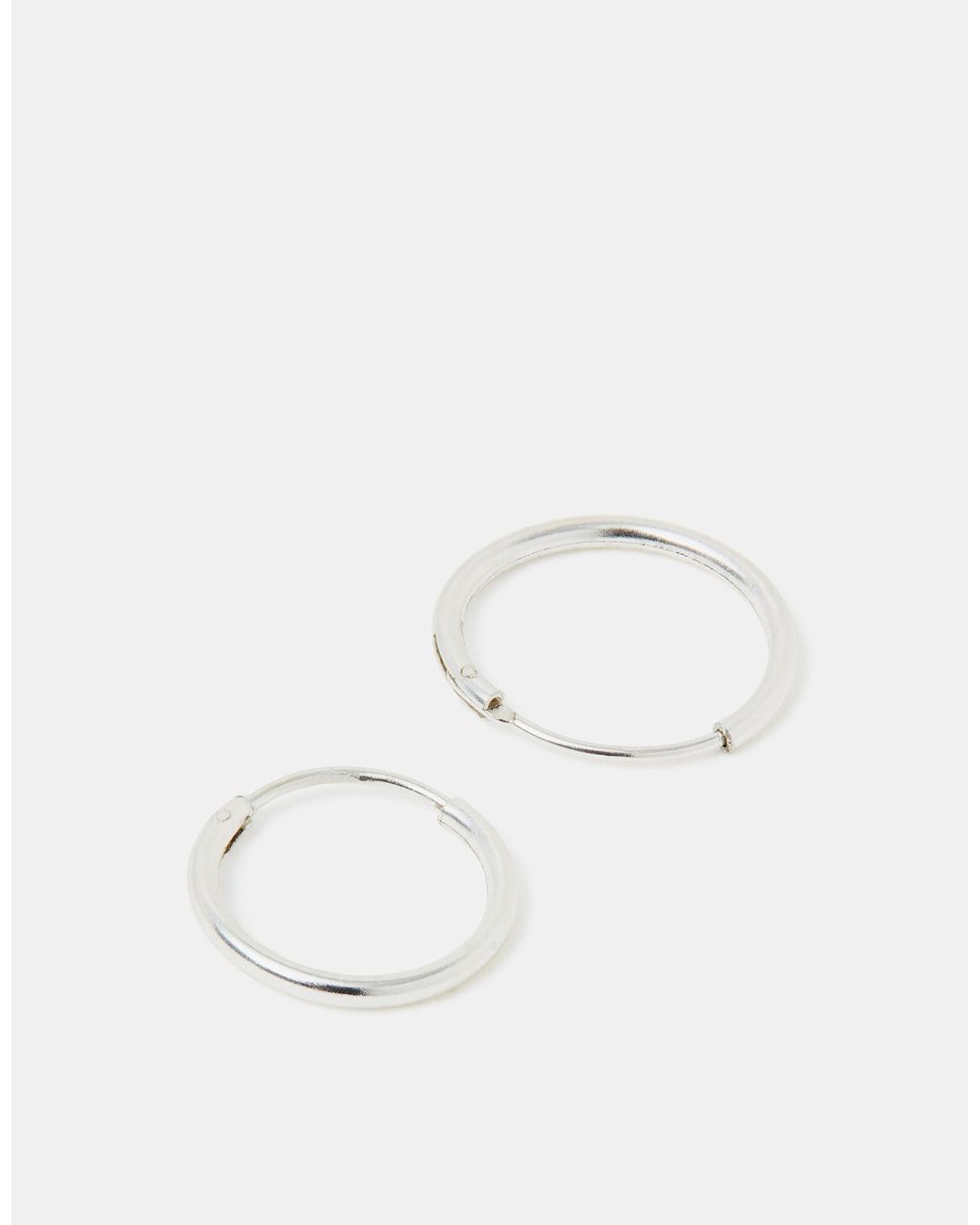 Accessorize White 2-Pack Sterling Hoop Earrings