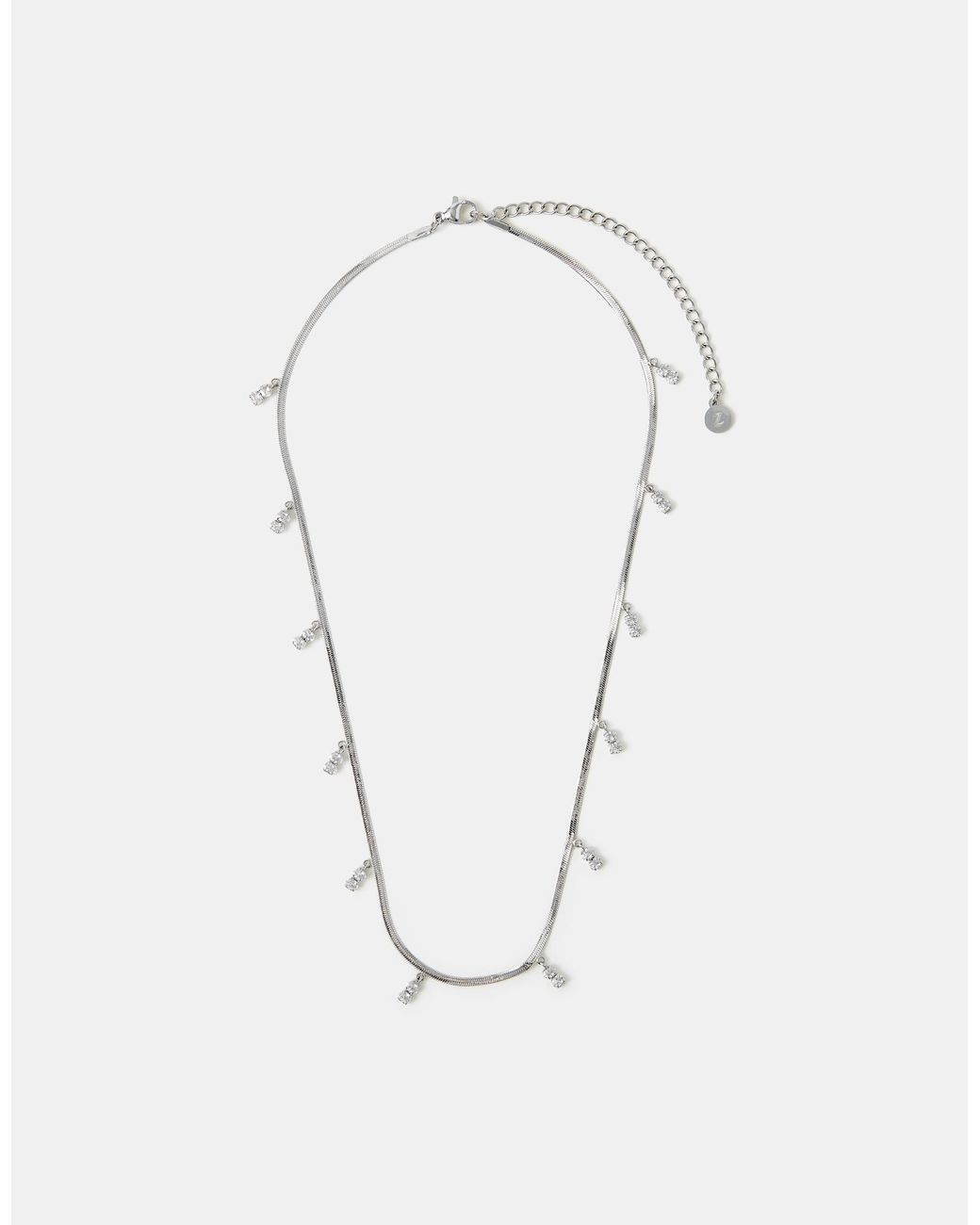Accessorize Blue Sterling-Plated Omega Charm Necklace