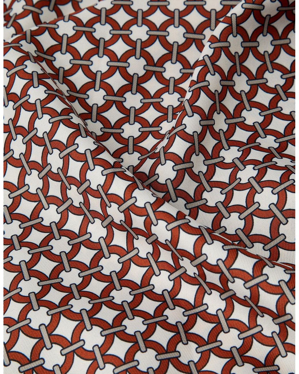 Accessorize White Reversible Tile Print Square Satin Scarf