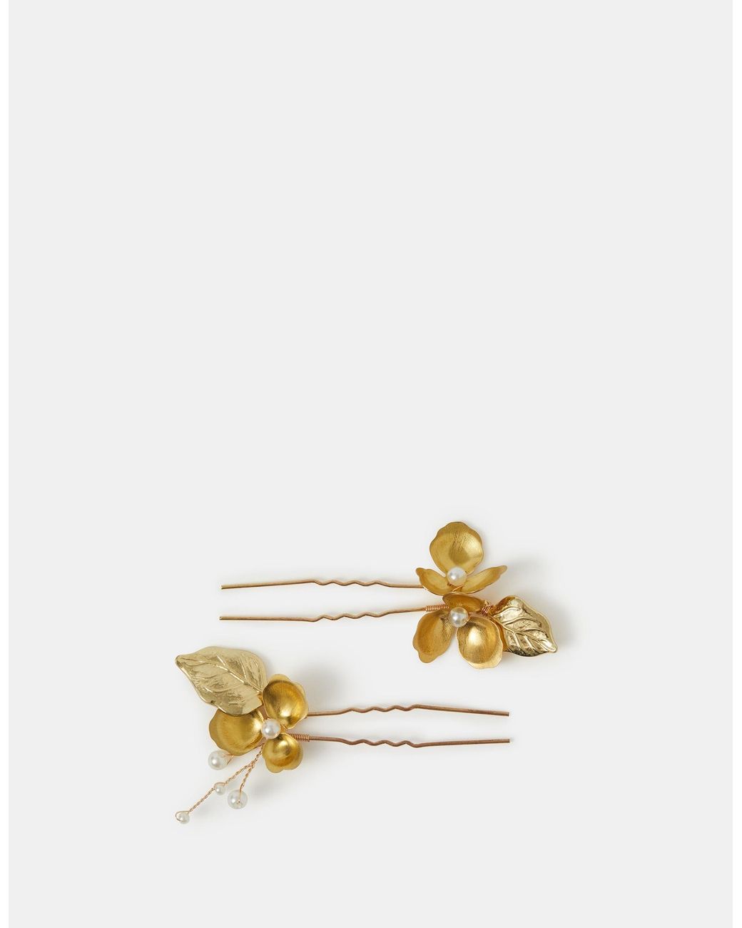 Accessorize Metallic Floral Hair Pins 2-Pack