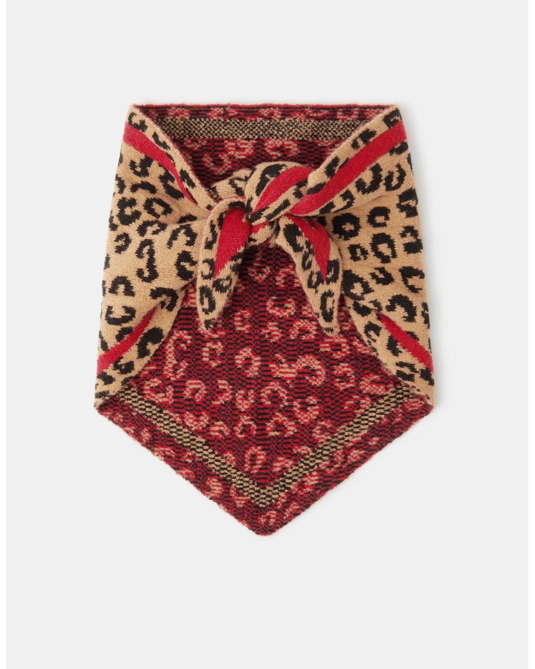 Accessorize Red Leopard Print Triangle Scarf