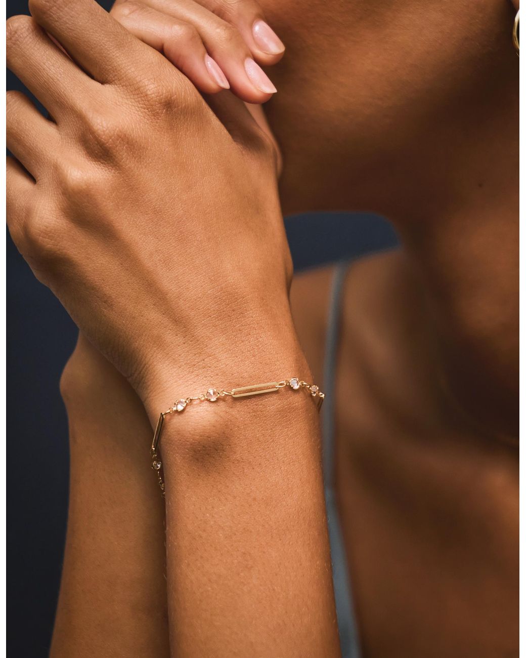 Accessorize White 14Ct-Plated Cubic Zirconia Paperclip Bracelet