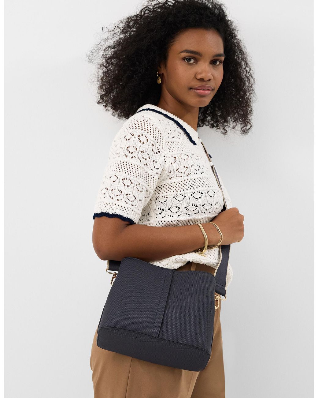 Accessorize Brown Webbing Strap Crossbody Bag