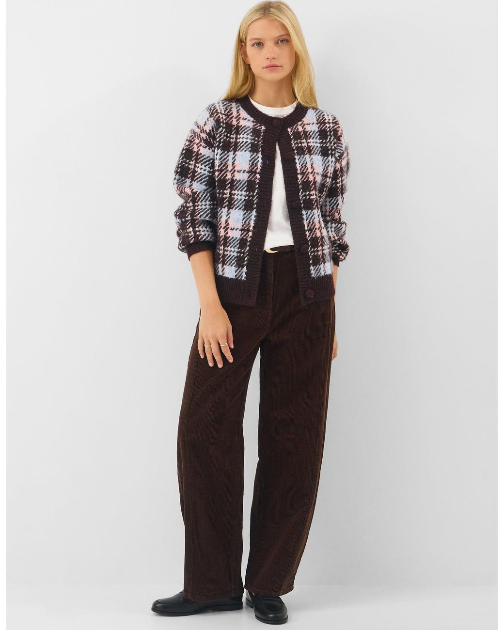 Accessorize Gray Checked Cardigan