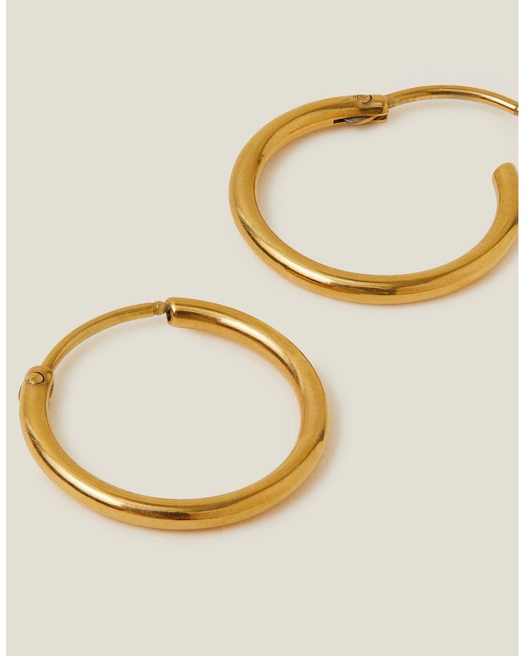 Accessorize Natural Stainless Steel Medium Hoops