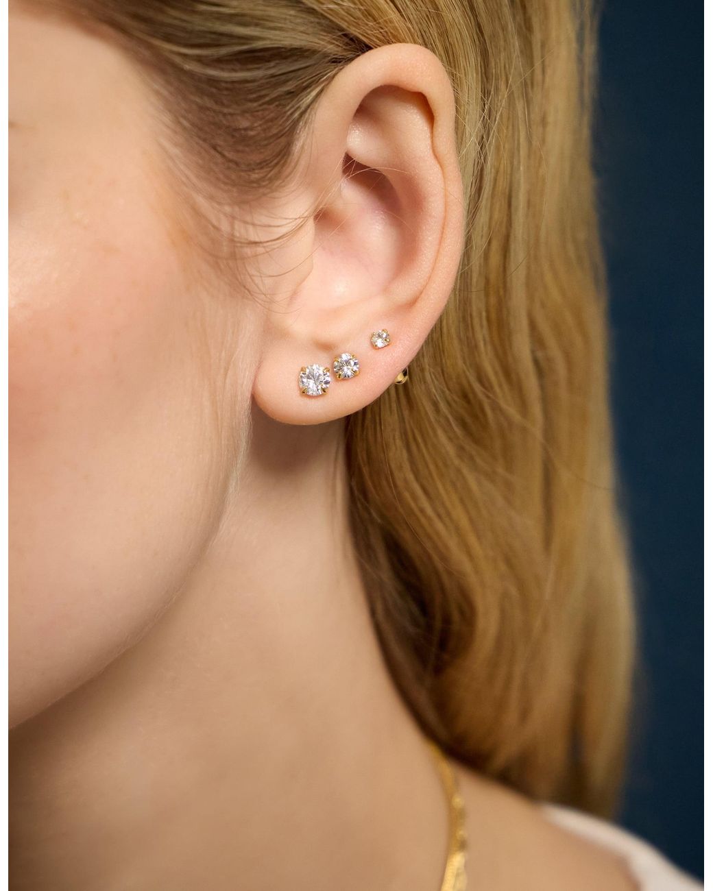 Accessorize Natural 3-Pack 14Ct-Plated Crystal Stud Earrings