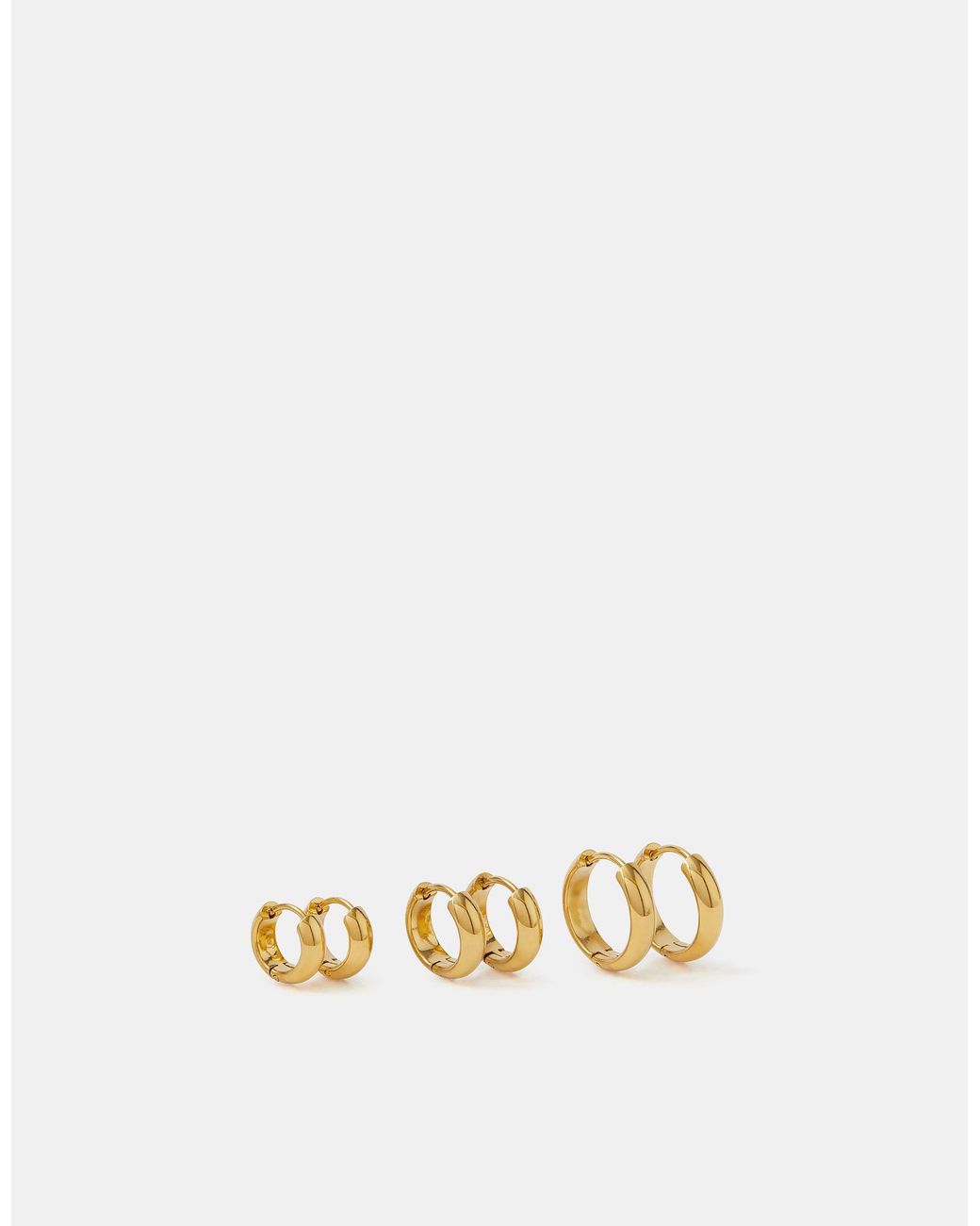 Accessorize Metallic 3-Pack Stainless Steel Clicker Hoop Earrings