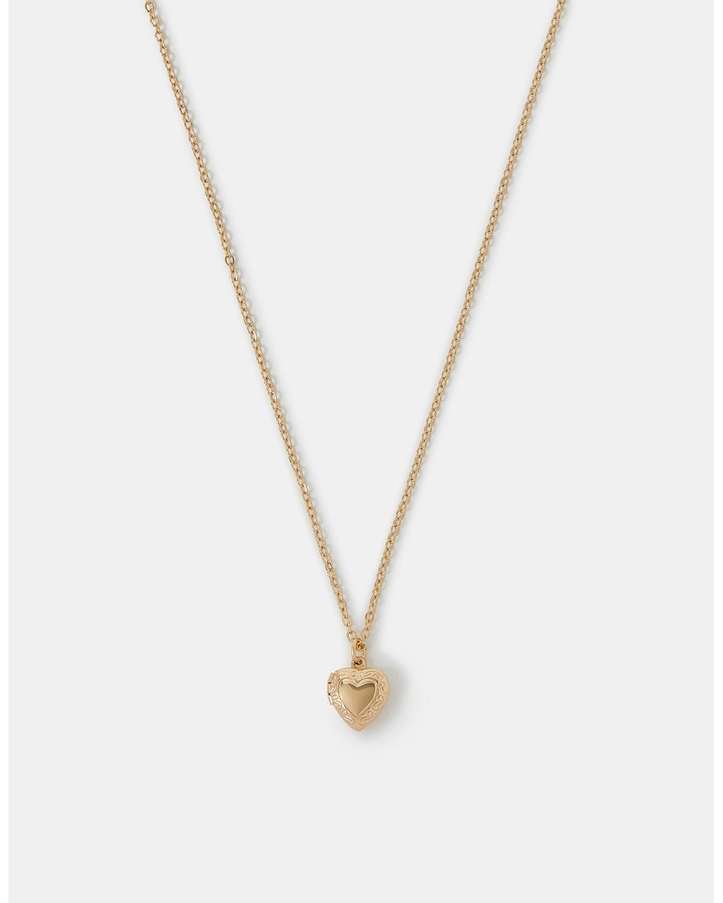 Accessorize White Heart Locket Pendant Necklace
