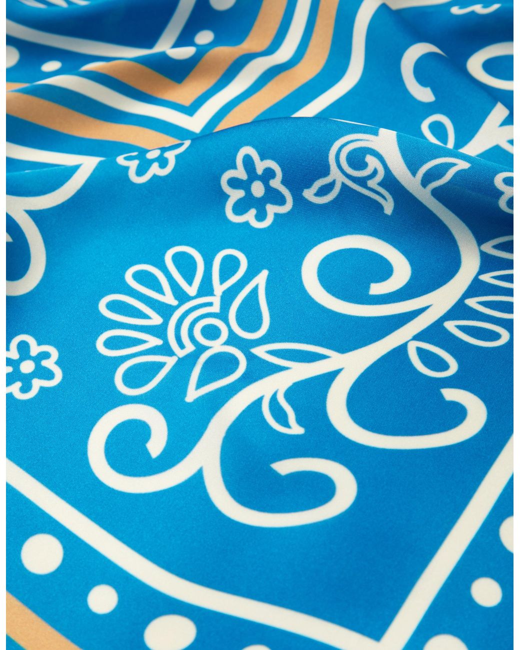 Accessorize Blue Floral Print Square Satin Scarf