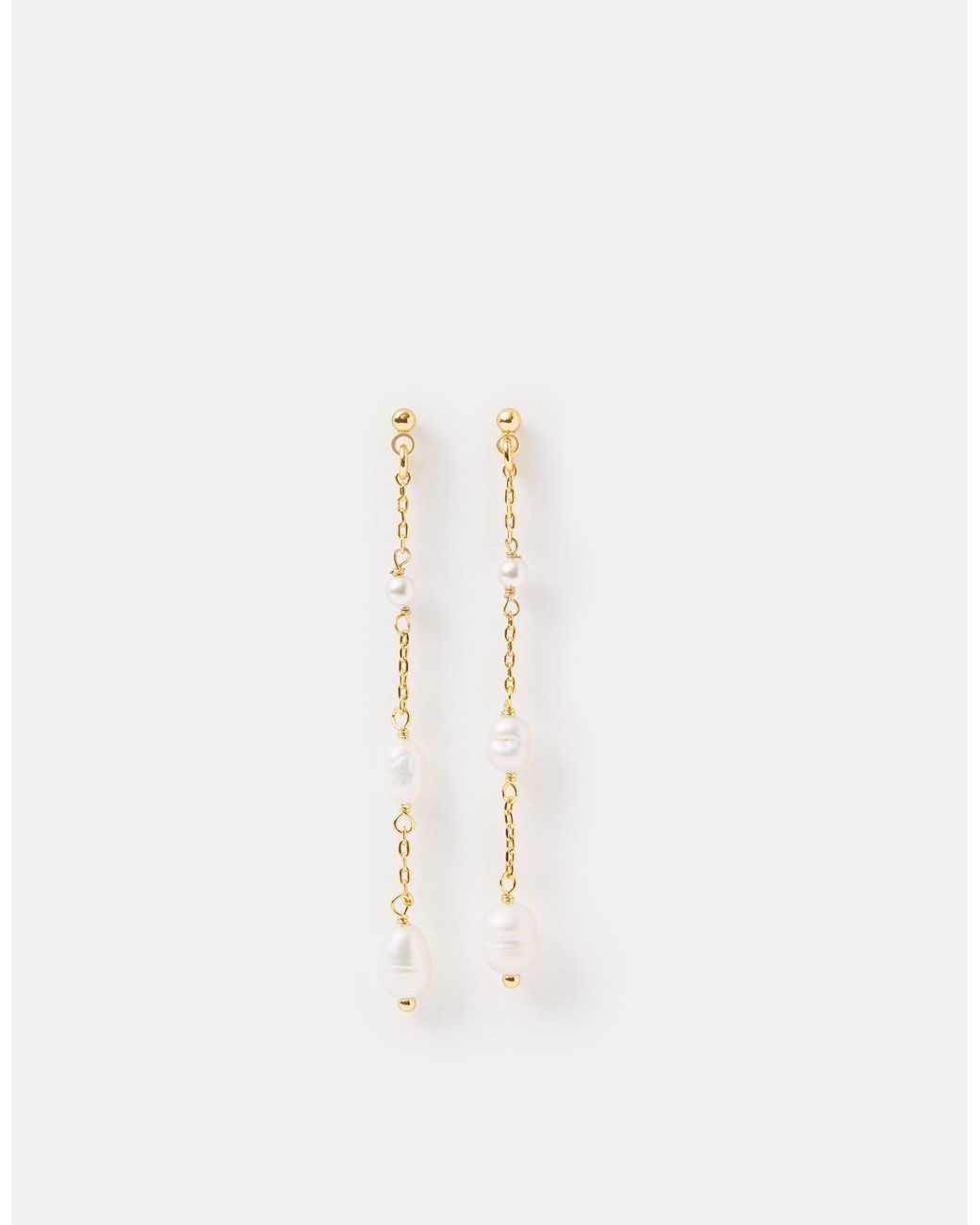 Accessorize White 14Ct-Plated Pearl Chain Drop Earrings