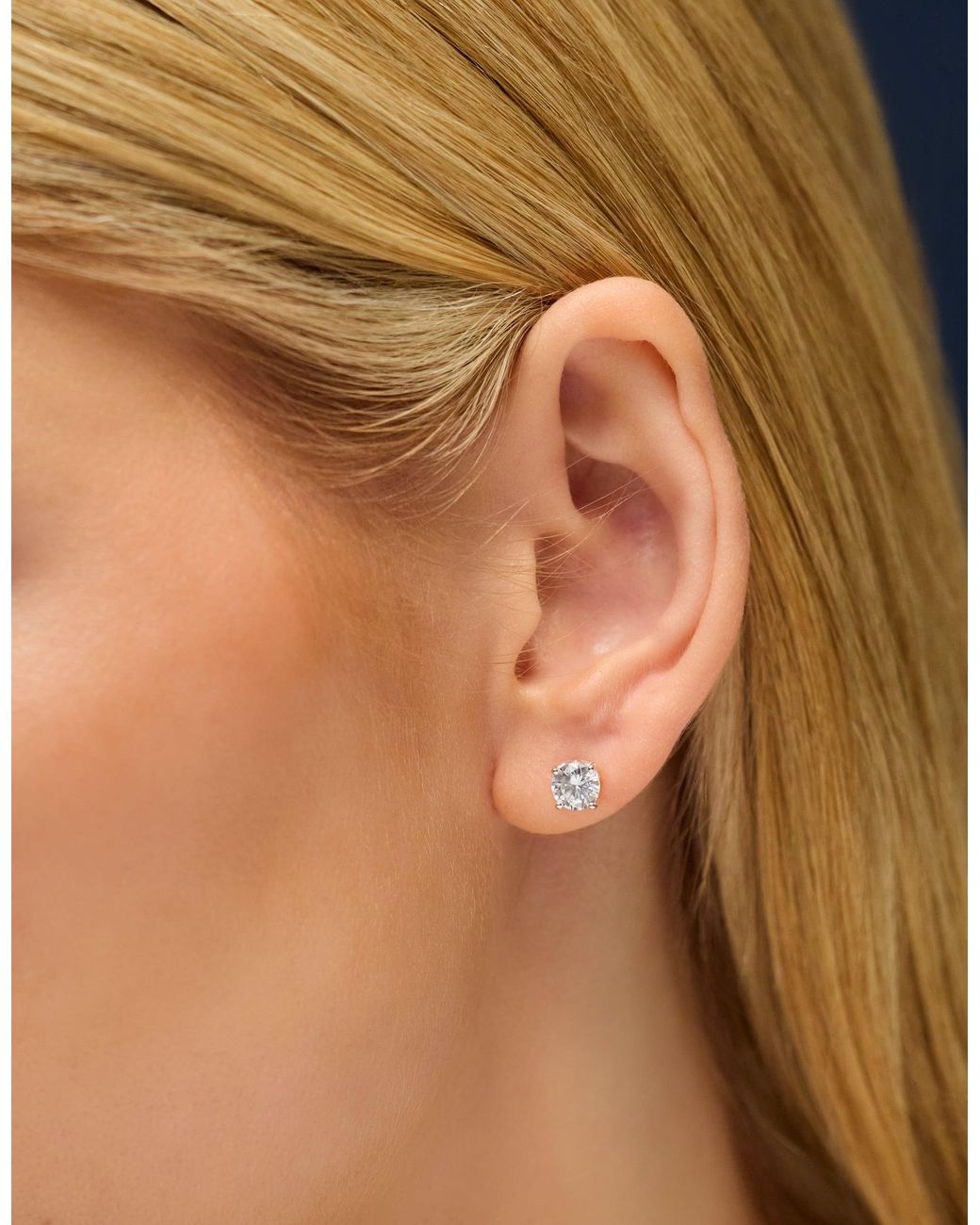 Accessorize White Sterling Round Cut Stud Earrings