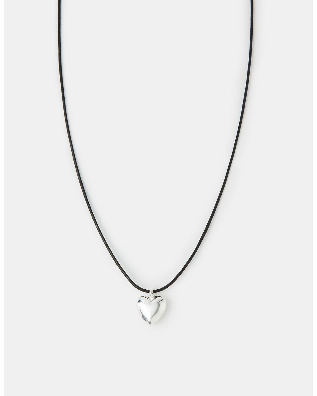 Accessorize Metallic Heart Pendant Cord Necklace