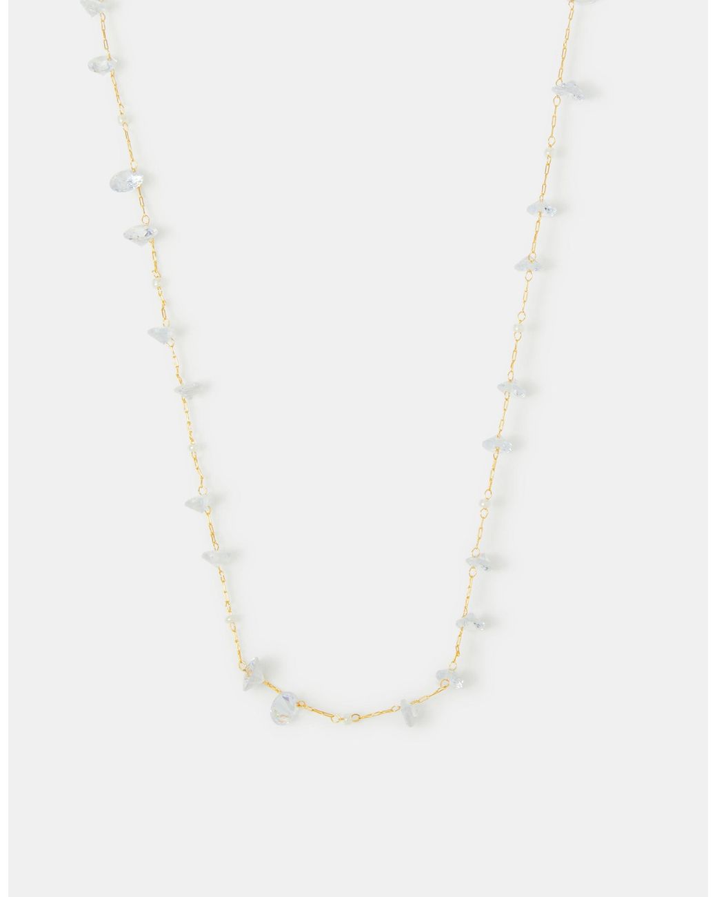 Accessorize White 14Ct-Plated Multi Stone Necklace