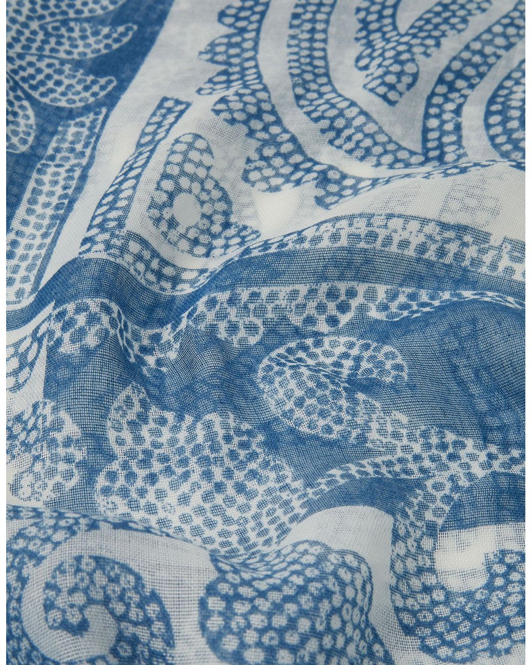 Accessorize Blue Lightweight Dotty Paisley Print Scarf