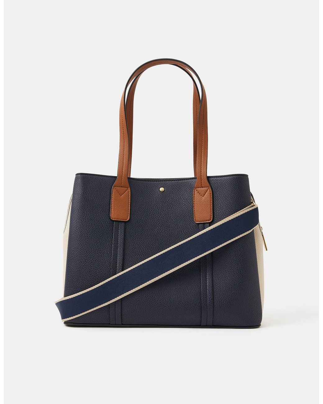 Accessorize Blue Triple Compartment Shoulder Bag