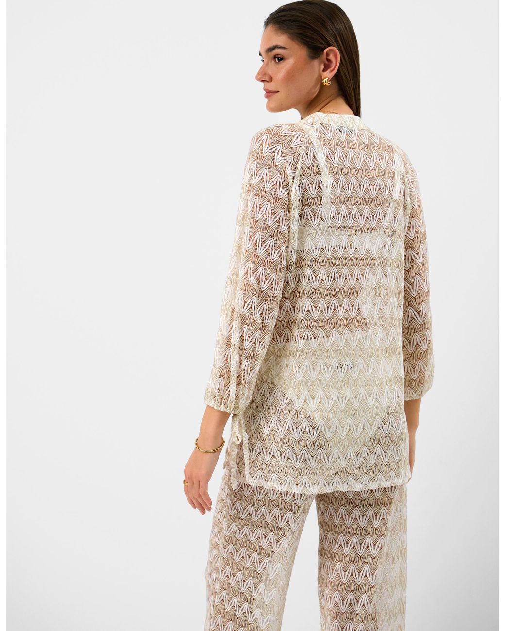 Accessorize White Crochet Beach Shirt