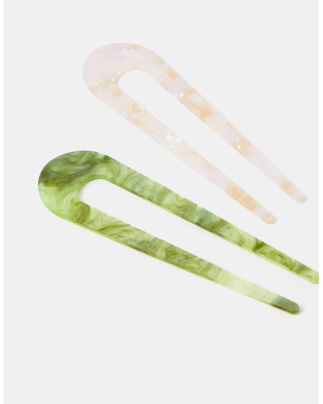 Accessorize Green 2-Pack Resin French Hair Pins
