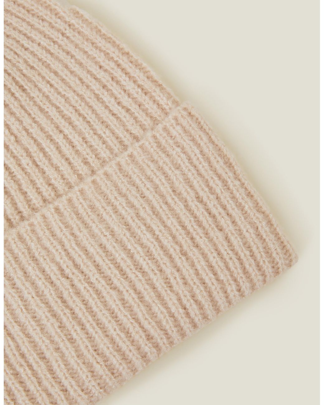 Accessorize Soho Knit Beanie Hat Natural