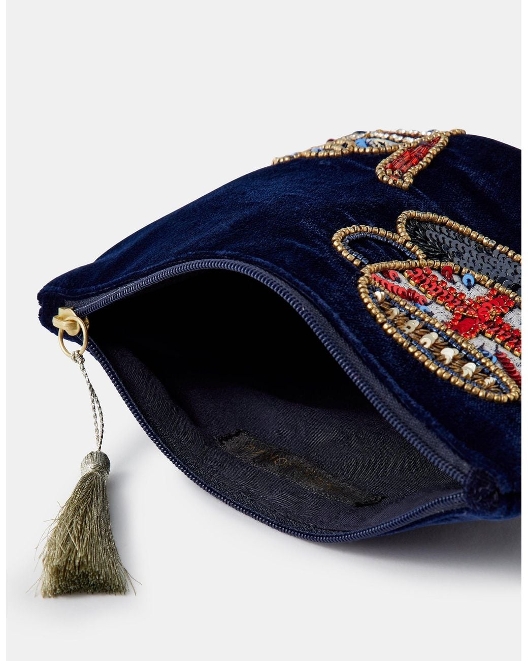 Accessorize Blue London Tea Velvet Pouch