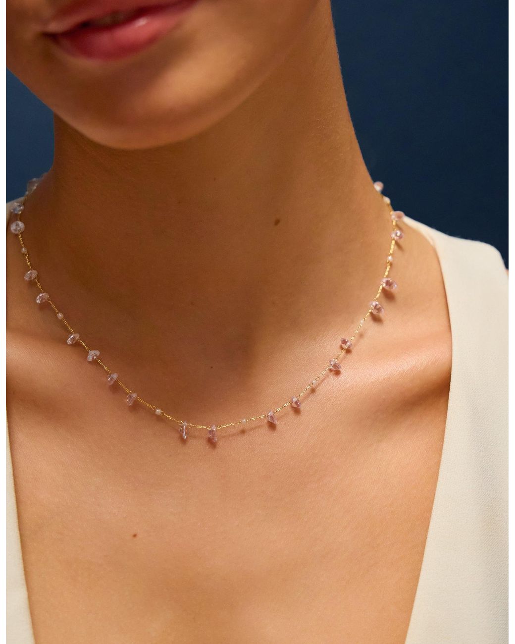 Accessorize White 14Ct-Plated Multi Stone Necklace